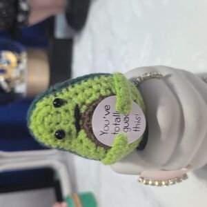 Positive Avocado Affirmation Crochet Figurine